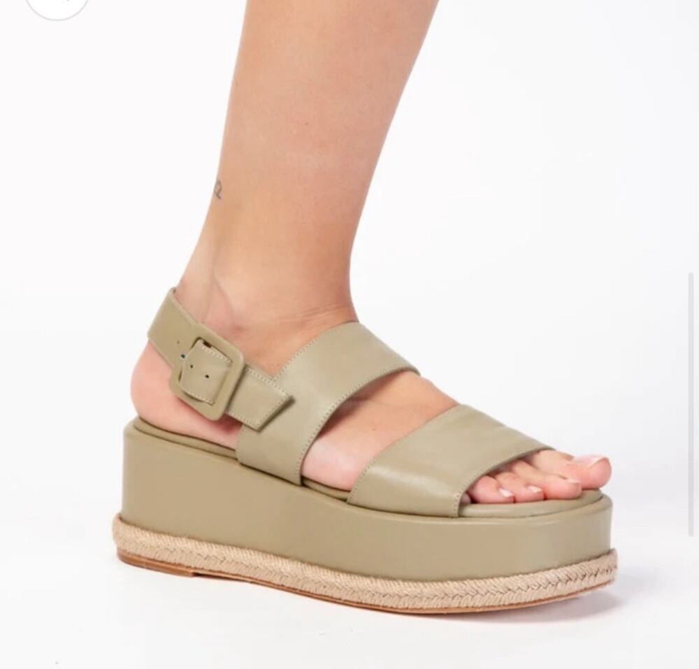 Paloma Barceló Adeline Salvia Olive Green Sandals EU 40 US 9.5